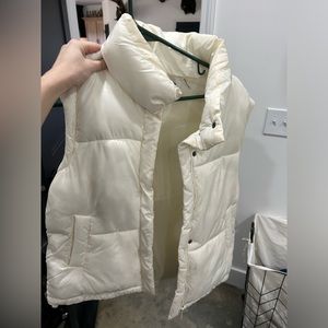 White puffer coat